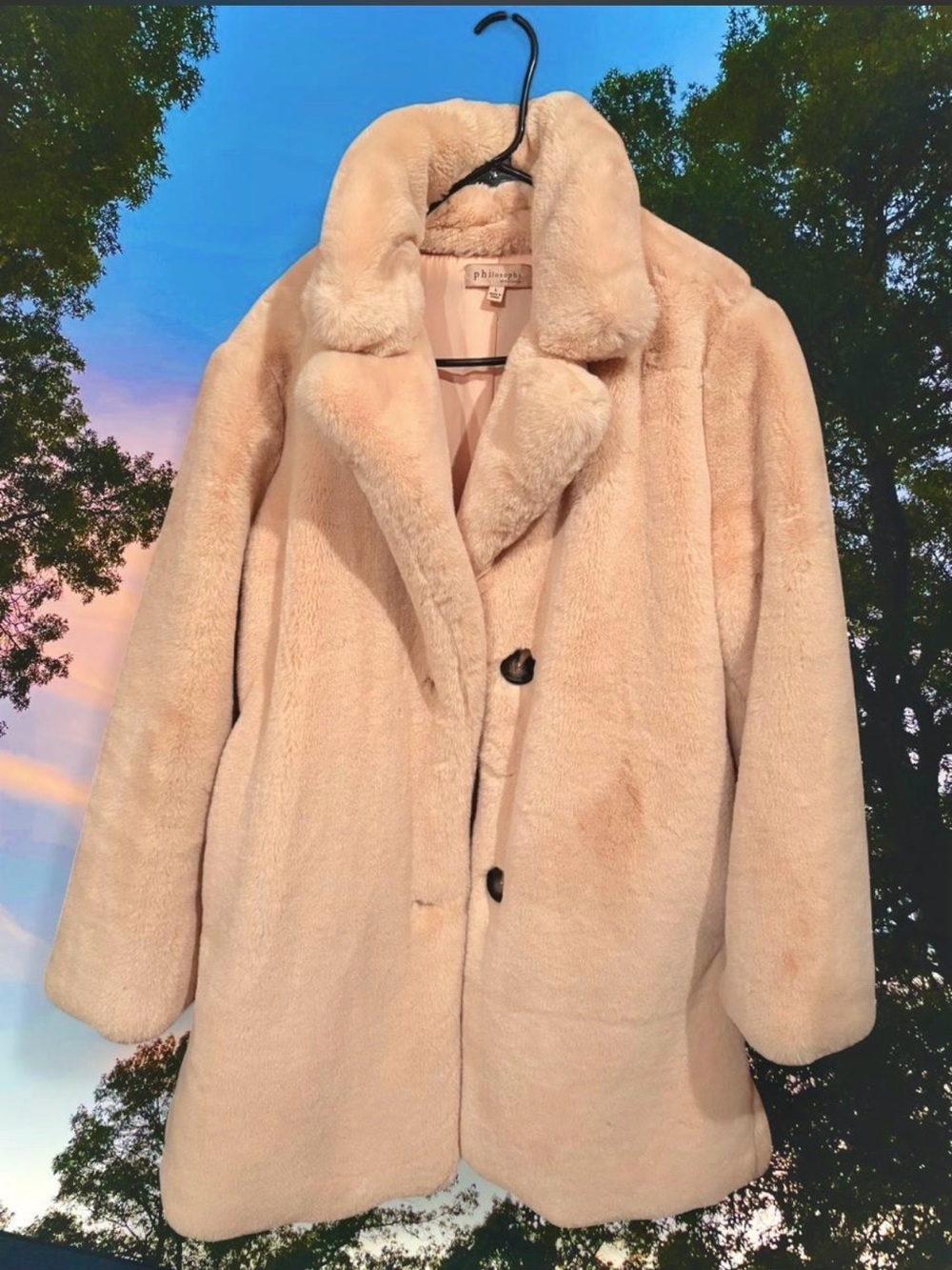 Philosophy Cream Faux Fur Coat - Women's Plush Winter Jacket Soft Cozy